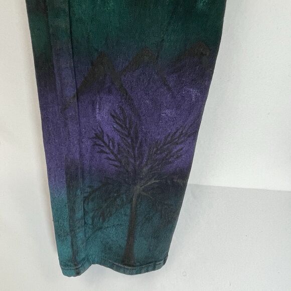 Damati Men's Black Slim Distressed Jeans with custom painting 36x32 - Picture 7 of 9